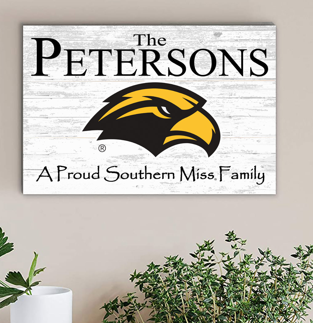 Southern Miss Family Name Sign for Southern Mississippi Alumni, Fans or Graduation