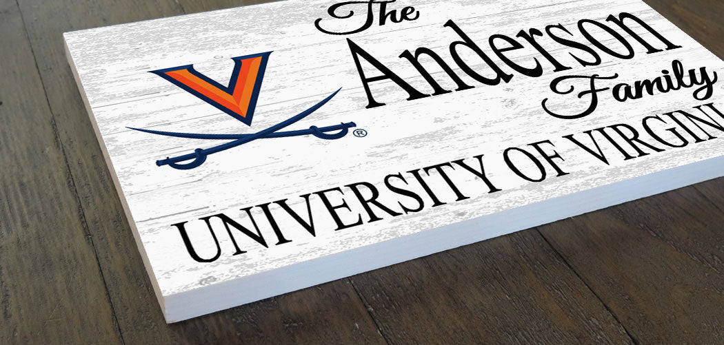 University of Virginia Family Name Sign for UVA Alumni, Fans or Graduation