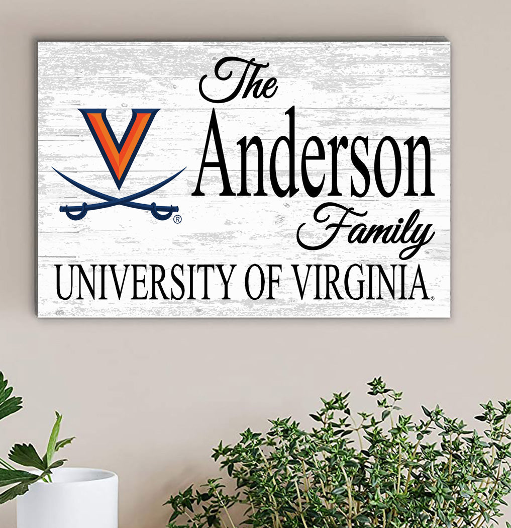 University of Virginia Family Name Sign for UVA Alumni, Fans or Graduation