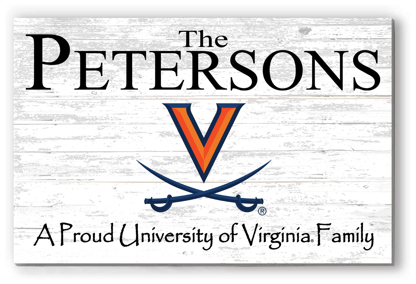 University of Virginia Family Name Sign for UVA Alumni, Fans or Graduation