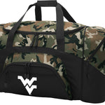 West Virginia Large Camo Duffel Bag WVU Suitcase or Sports Gear Bag