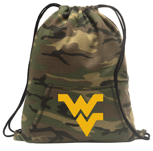 West Virginia Camo Drawstring Backpack WVU Hoody Style Cinch Pack Bag