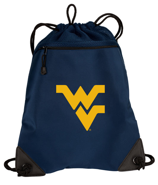 West Virginia Drawstring Backpack WVU Cinch Pack - Mesh & Microfiber