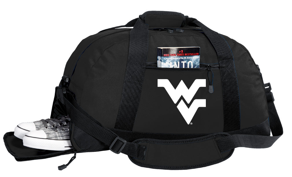 West Virginia Duffel Bag WVU Gym or Sports Bag with Shoe Pocket