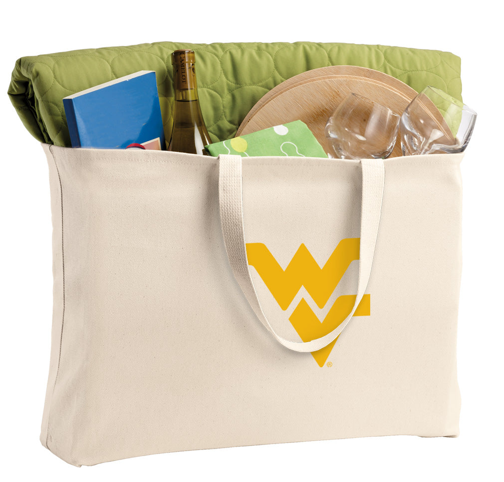 West Virginia Large Tote Bag WVU Jumbo Tote for Beach Pool or Travel